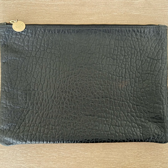 Clare V. embossed black leather clutch - Picture 2 of 4